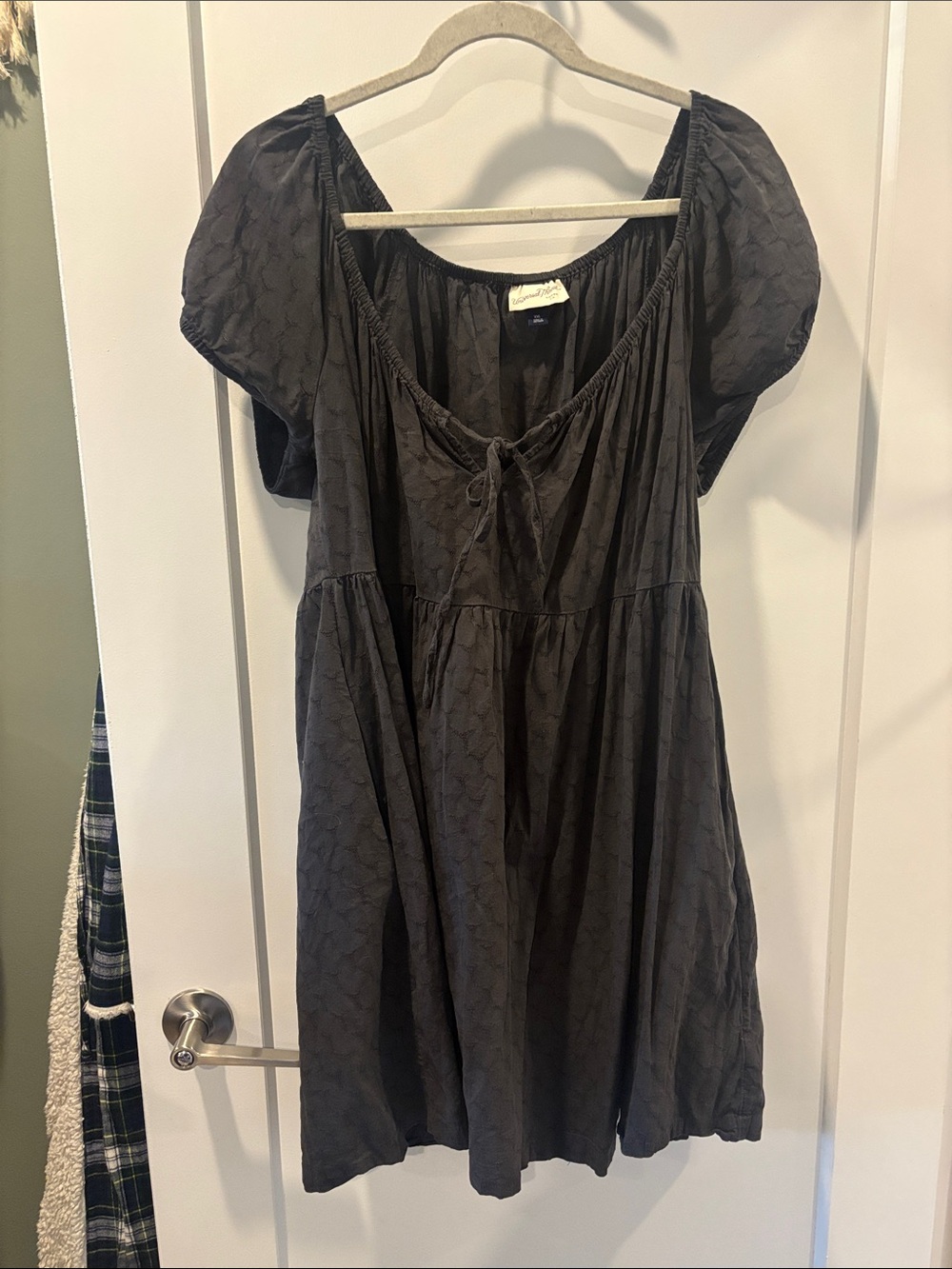Universal Thread Black Textured Babydoll dress